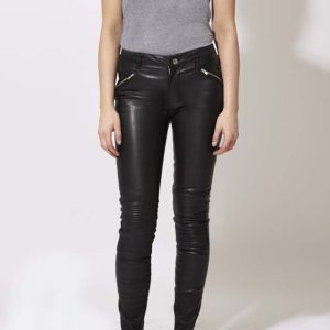 Biker Inspired Stretch Leather Trousers